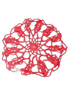 Handmade red crochet doily​​​​​